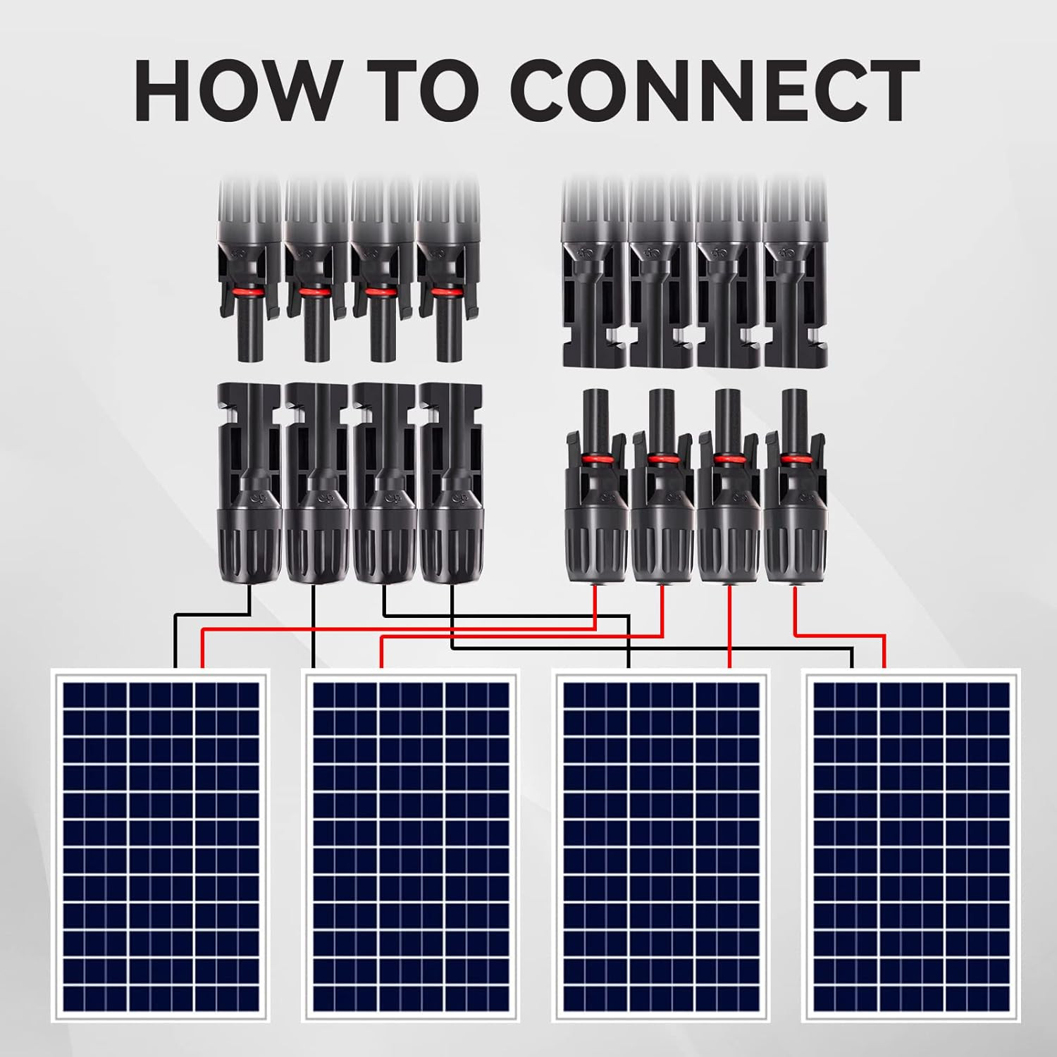 Solar Y Branch Connectors 1 Pair Parallel Connectors 1 to 4 Splitter Cable Wire