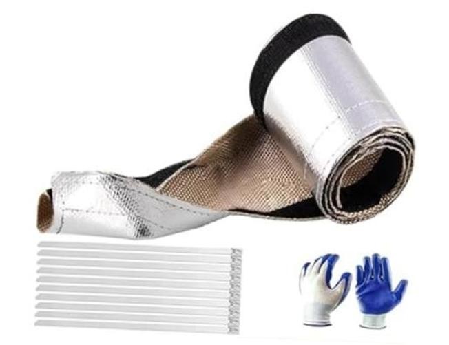 Automotive Heat Shield Sleeve, 1/2″ x 10 Ft Aluminized Sleeving 1/2″ I.D.x 10Ft