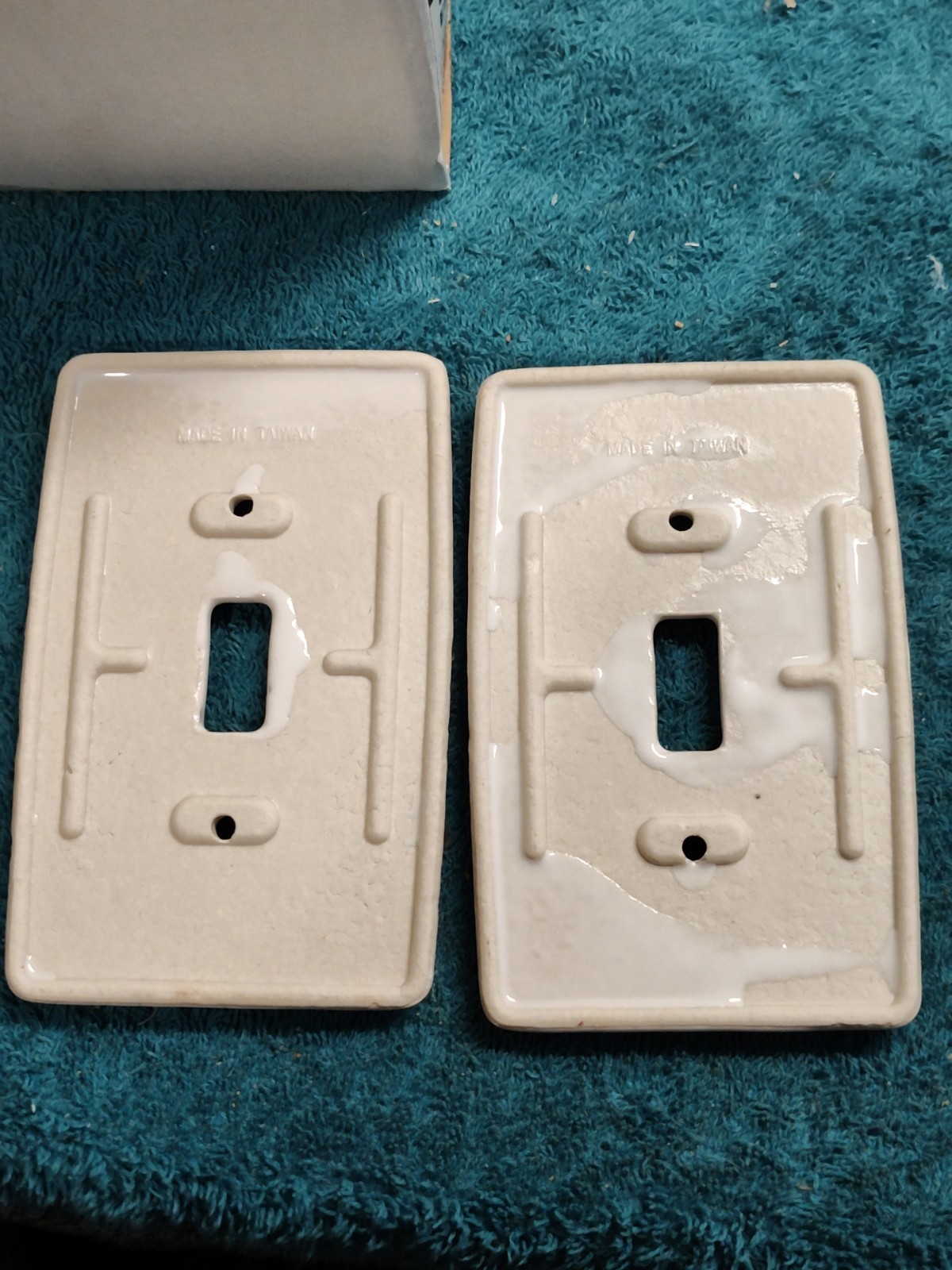 Porcelain Light Switch Plate Cover With Blue and Red Floral Pattern NOS Multiple