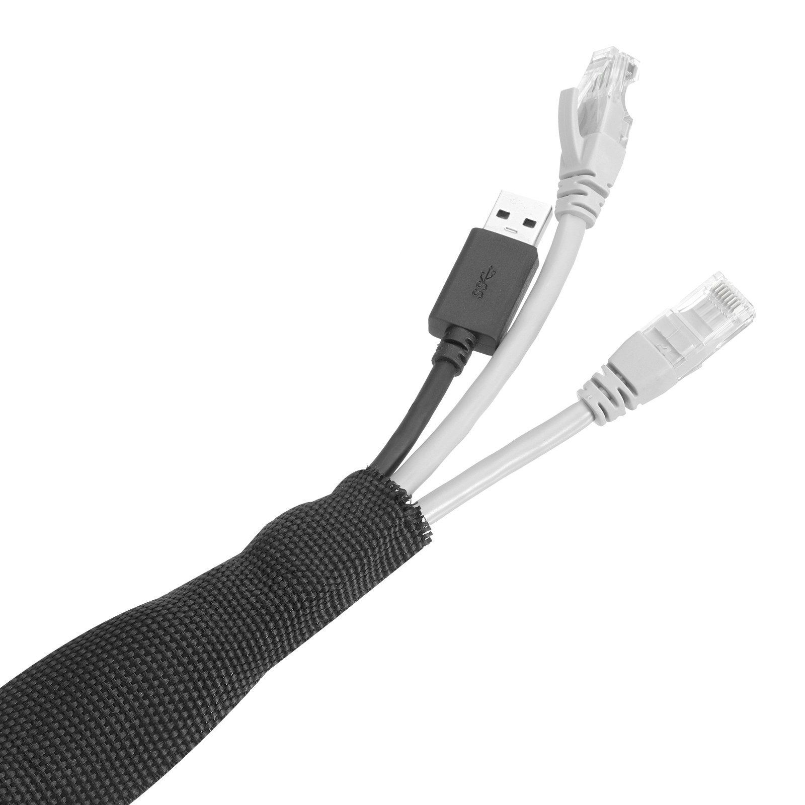 Braided Cable Sleeves Heat Shrinkable Fabric Sleeving 1/4″ 40ft Black