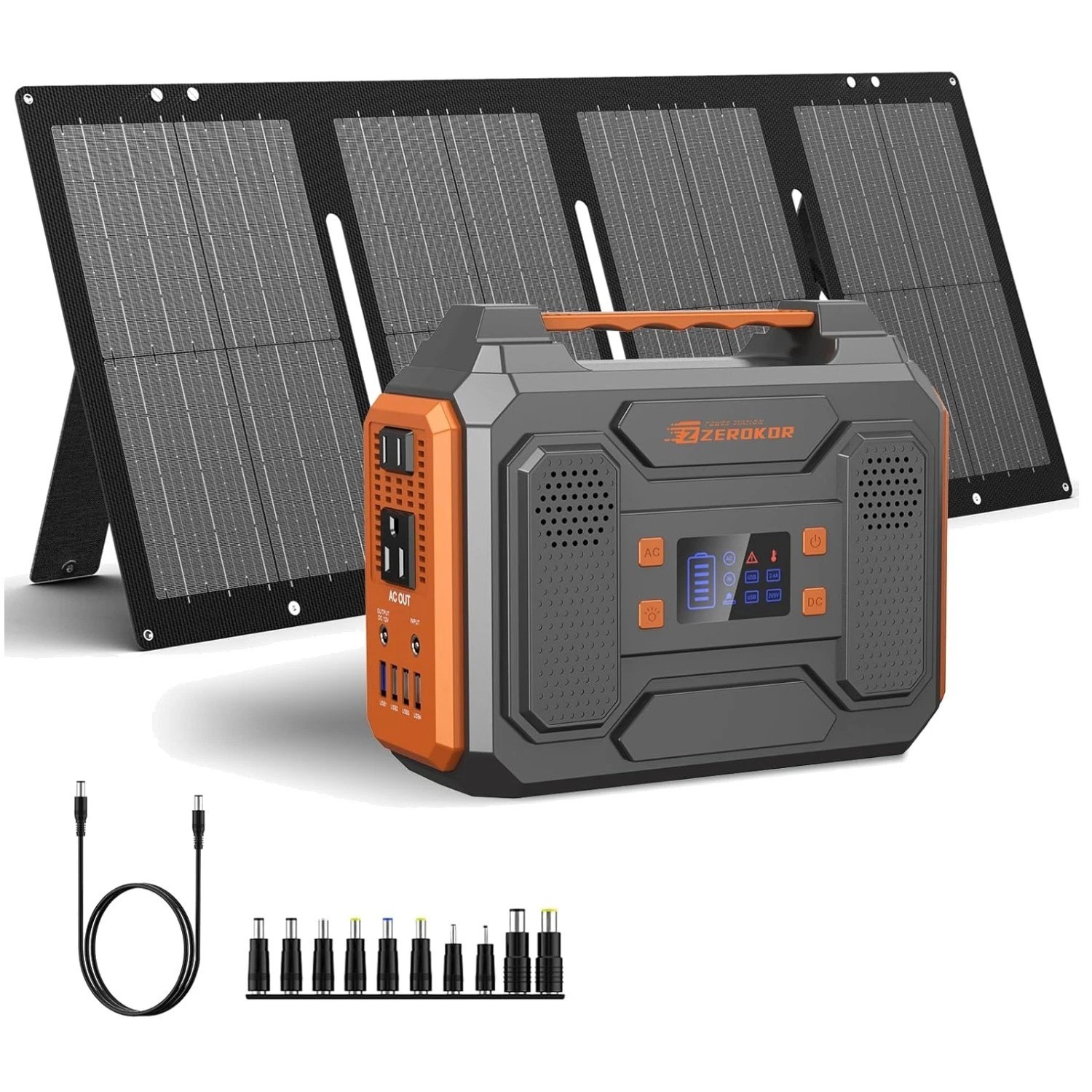 Portable Solar Generator 300W with 60W Panel//