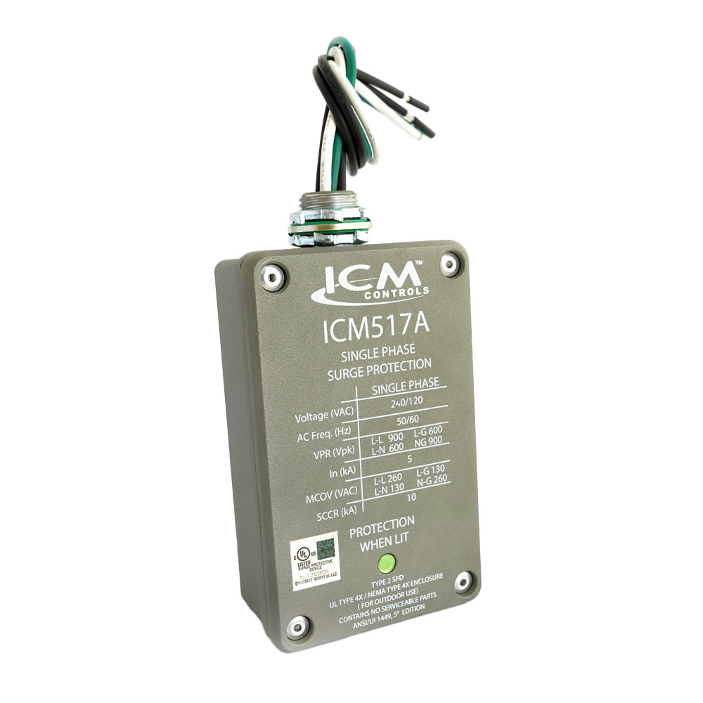 ICM Controls ICM517A Single-Phase NEMA Type 4X Enclosed Type 2 Surge Protective