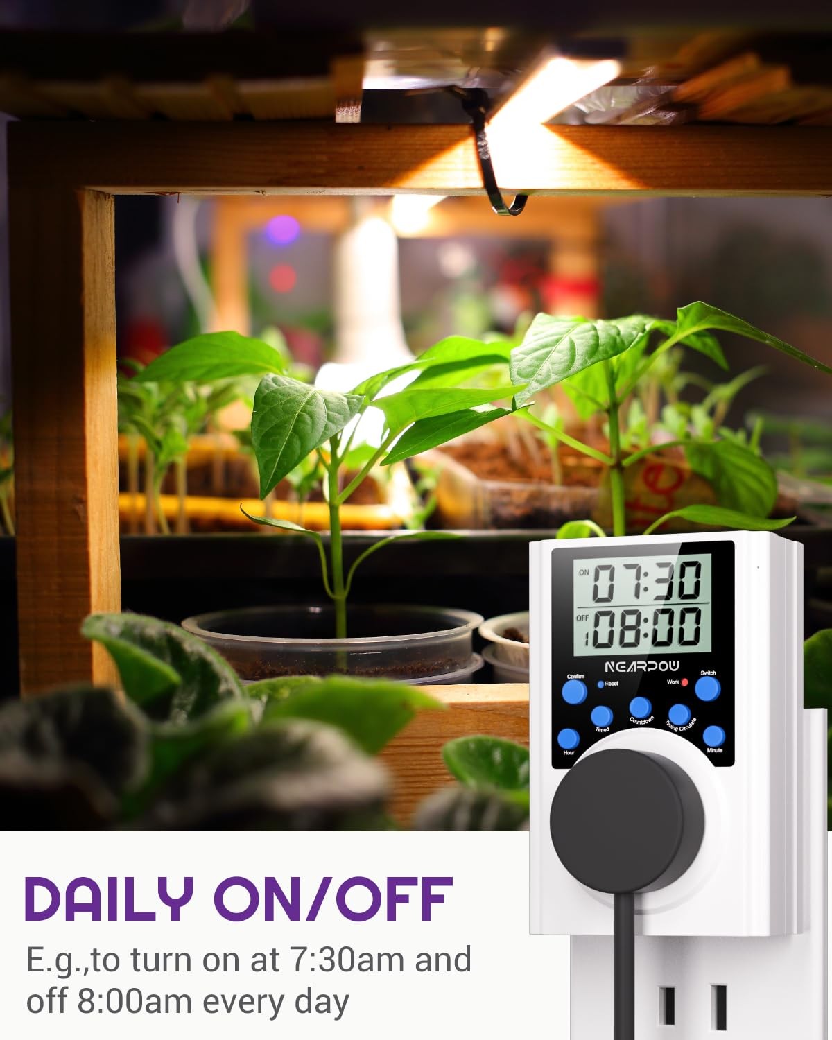 Timer Outlet, Nearpow Multifunctional Infinite Cycle Programmable Plug-in Dig…