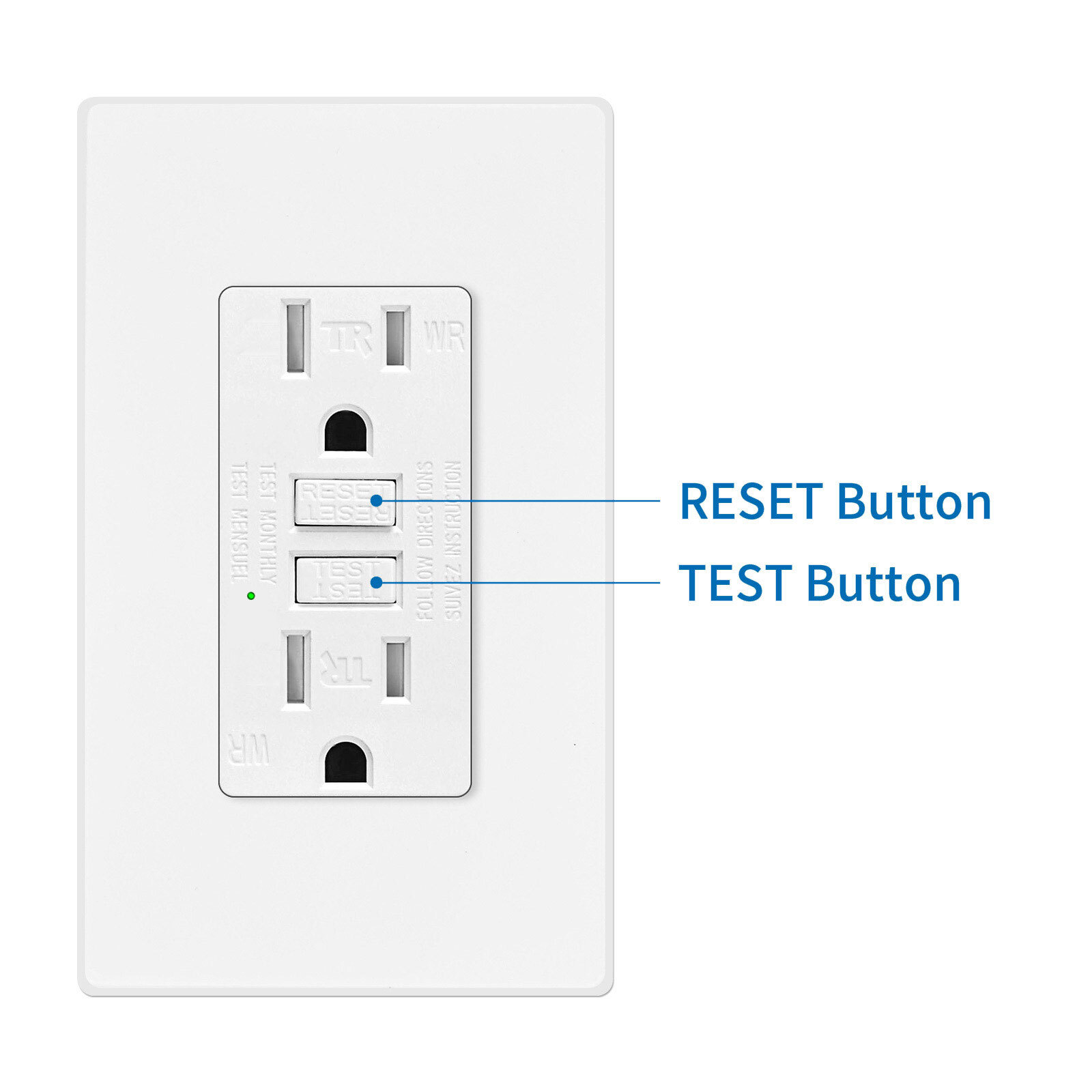 1x 20A Slim GFCI GFI Outlet Tamper Resistan Weatherproof Wall Receptacle Outdoor