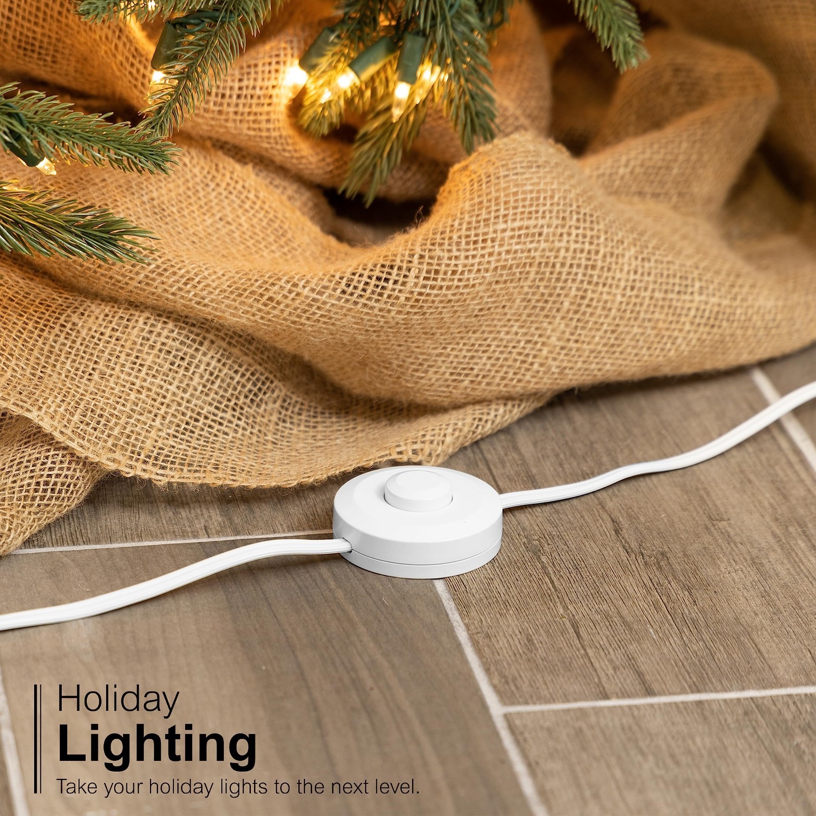 9ft Extension Cord with Footswitch, 3 Outlets, On/Off Switch, UL Listed, White –