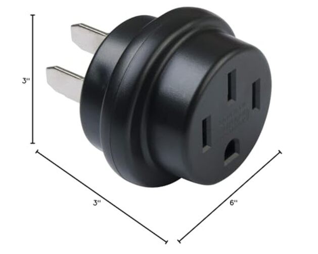 50AXP Extension Plug, Black/Silver, 50 Amp