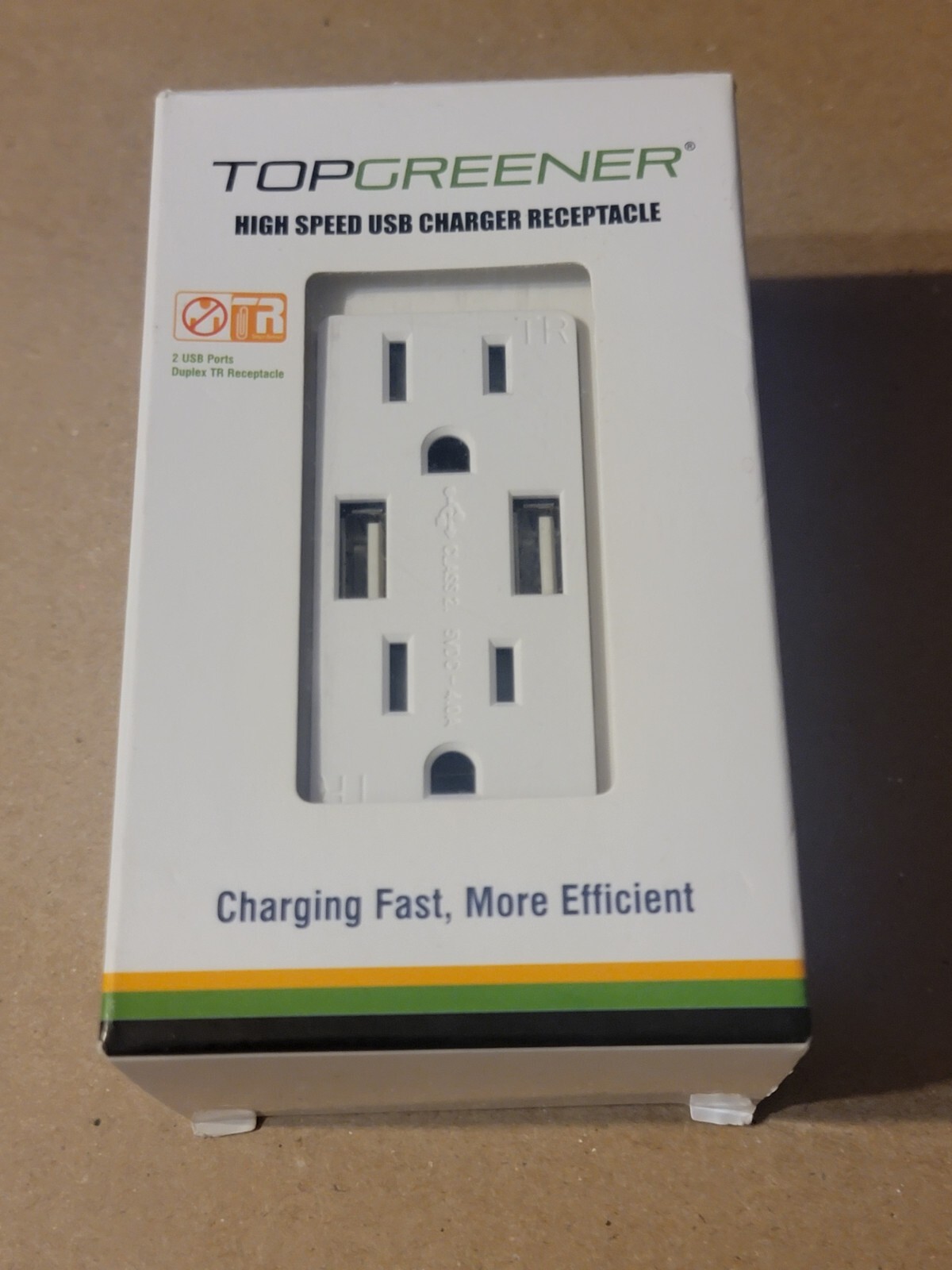 TOPGREENER High Speed USB Charger Receptacle Charging Fast Dual USB Port