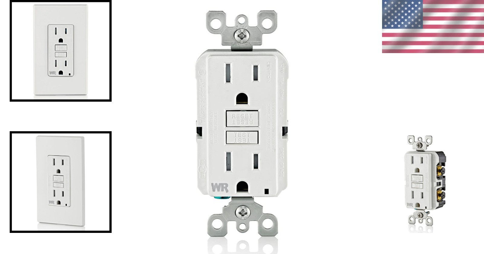 15 Amp Outdoor GFCI Outlet – Weather-Resistant, Self-Testing with LED Indicator