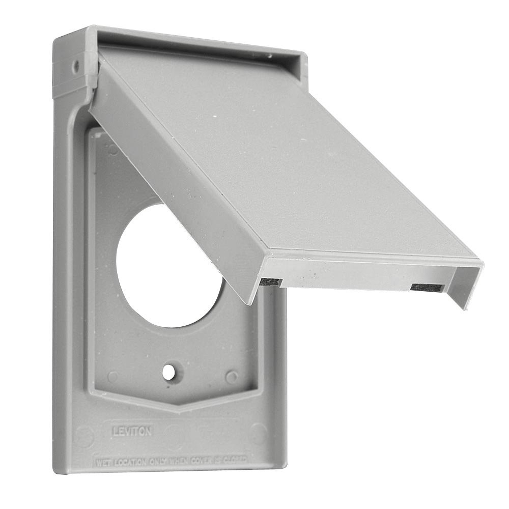 Weatherproof Cover, 1-Gang for Single Receptacle, 1.60″ Hole, Vertical Mount,…