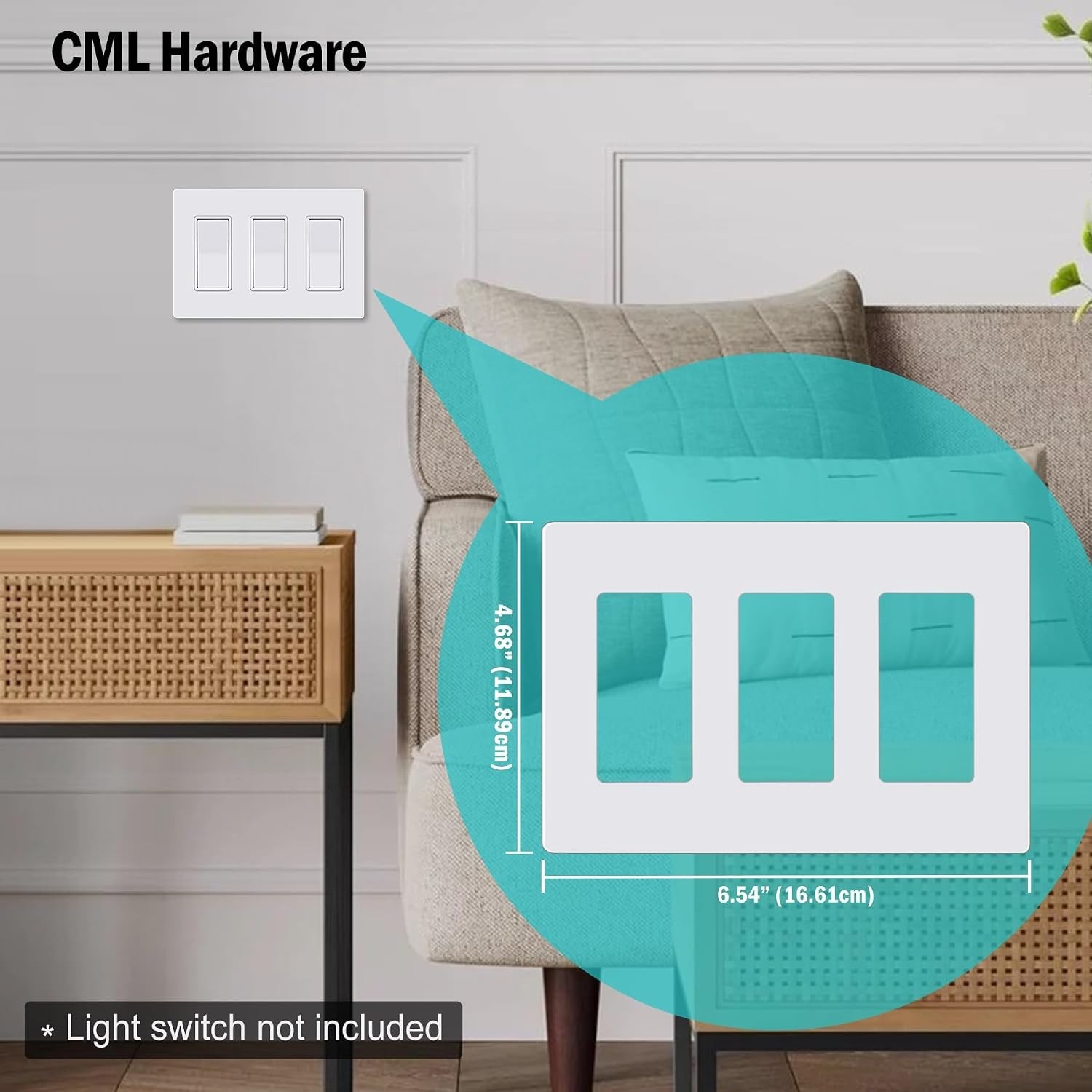 Glossy White 3-Gang Screwless Wall Plate Set – Easy Install, Durable Design