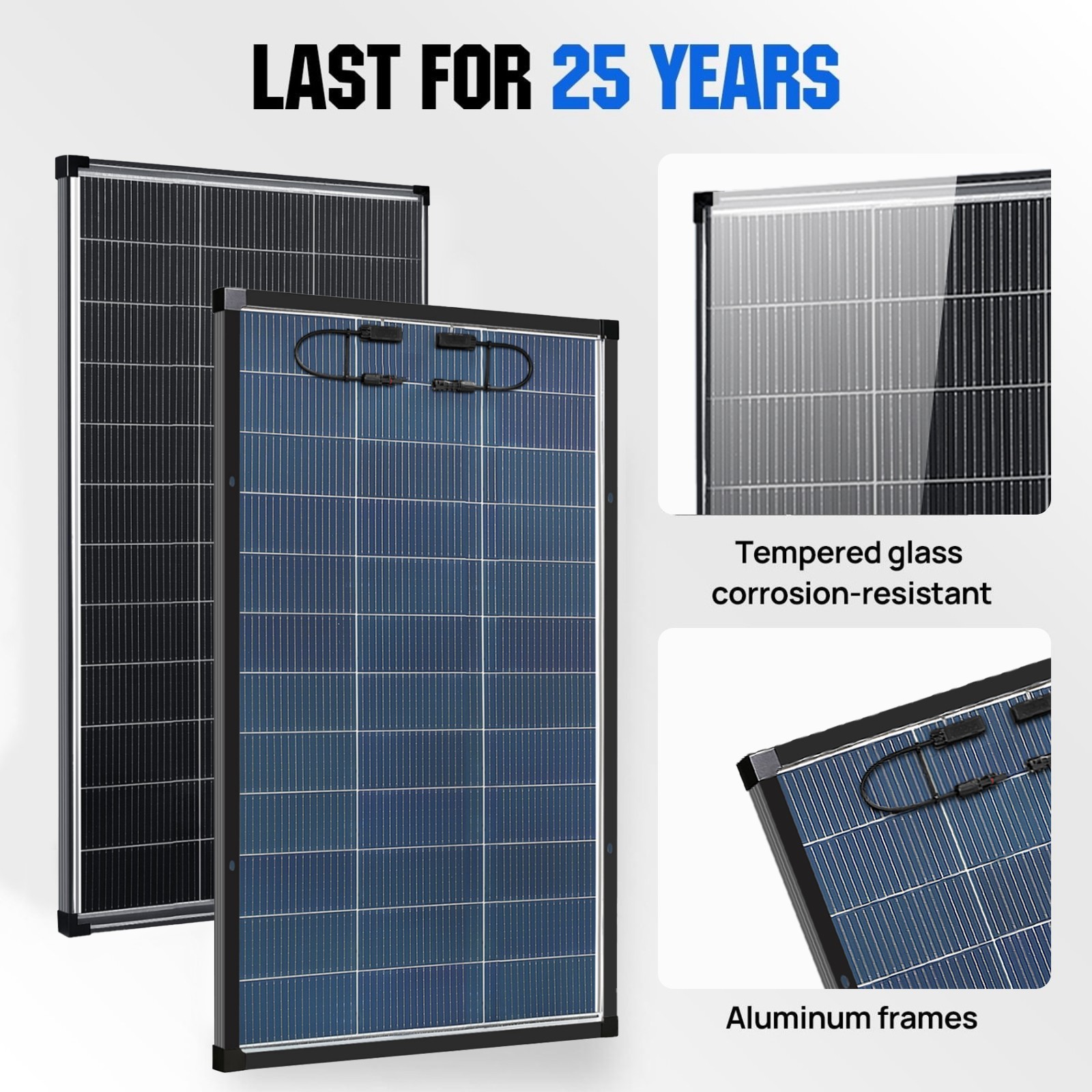 100W 200W 400W 1000W Watt 18V Solar Panel Mono N-Type Charger RV Home Off-Grid