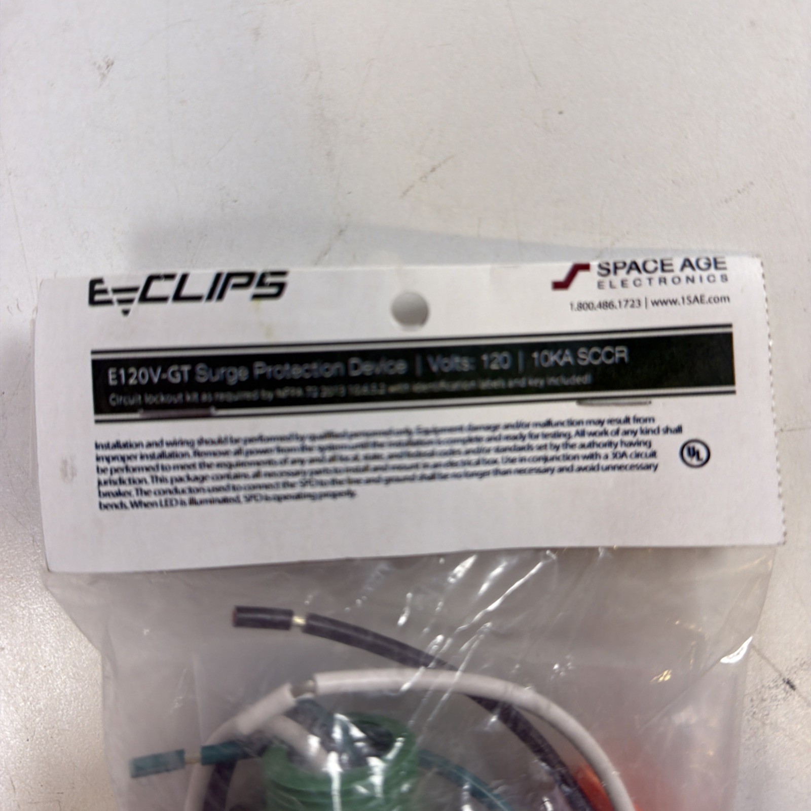 ECLIPS E120V-GT Space Age Surge Protection Device 120 Volts 10KA SCCR