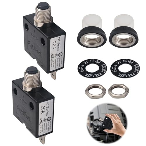 Thermal Circuit Breaker 20 Amps, Push Button Manual Reset Circuit Breakers