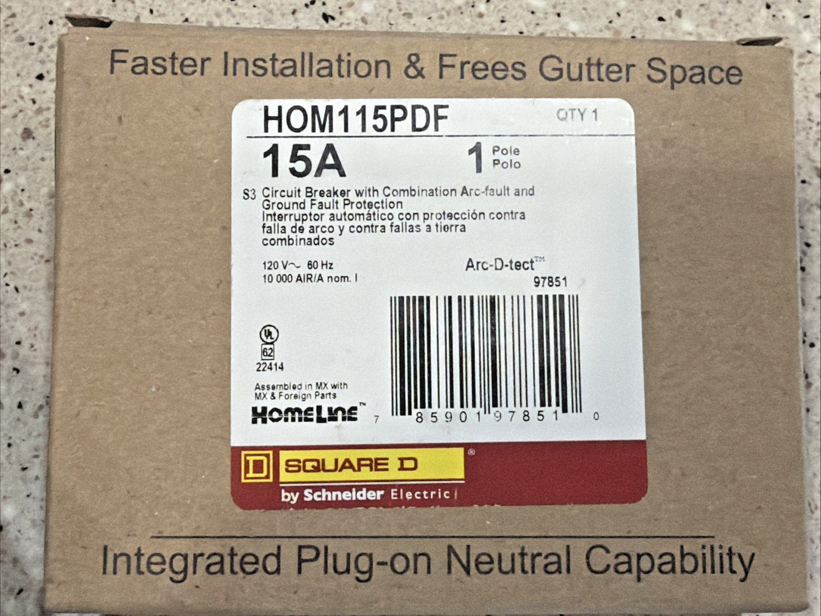 Square D HOM115PDF Circuit Breaker AFCI/GFCI 15A 1P 120V *US SELLER* NEW IN BOX