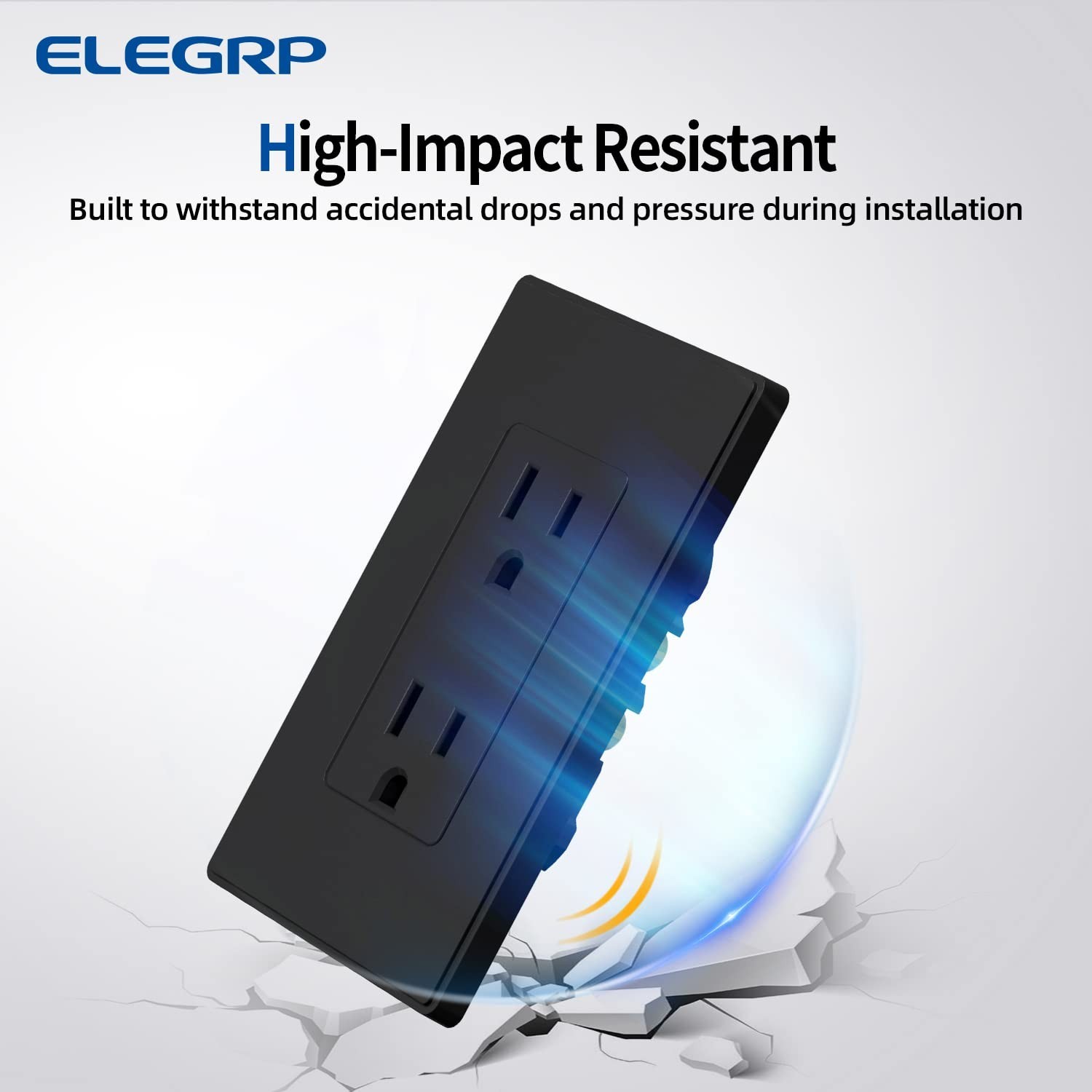 Matte Black Standard Decorator Electrical Wall Receptacle Outlet, 15A 125V, 2…
