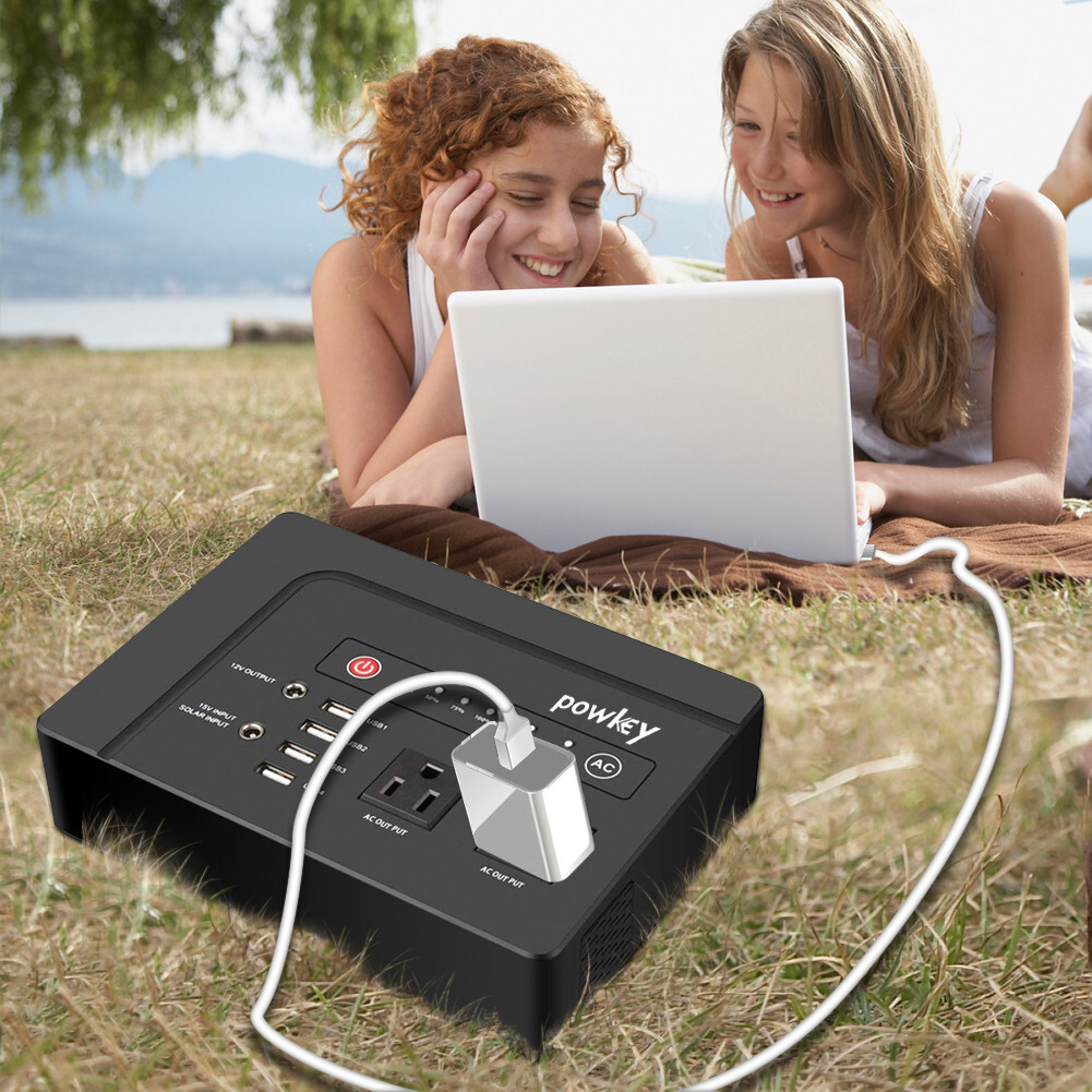 Powkey Portable Power Station 200W AC DC 146Wh Lithium Battery Solar Generator