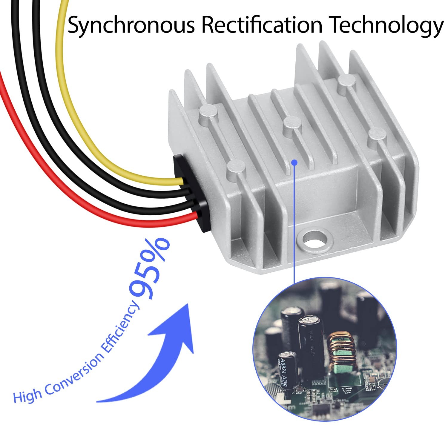 LeMotech DC 8-40v to 12v Converter 3A 36W Step Down 8V-40V 12V 3A, Silver