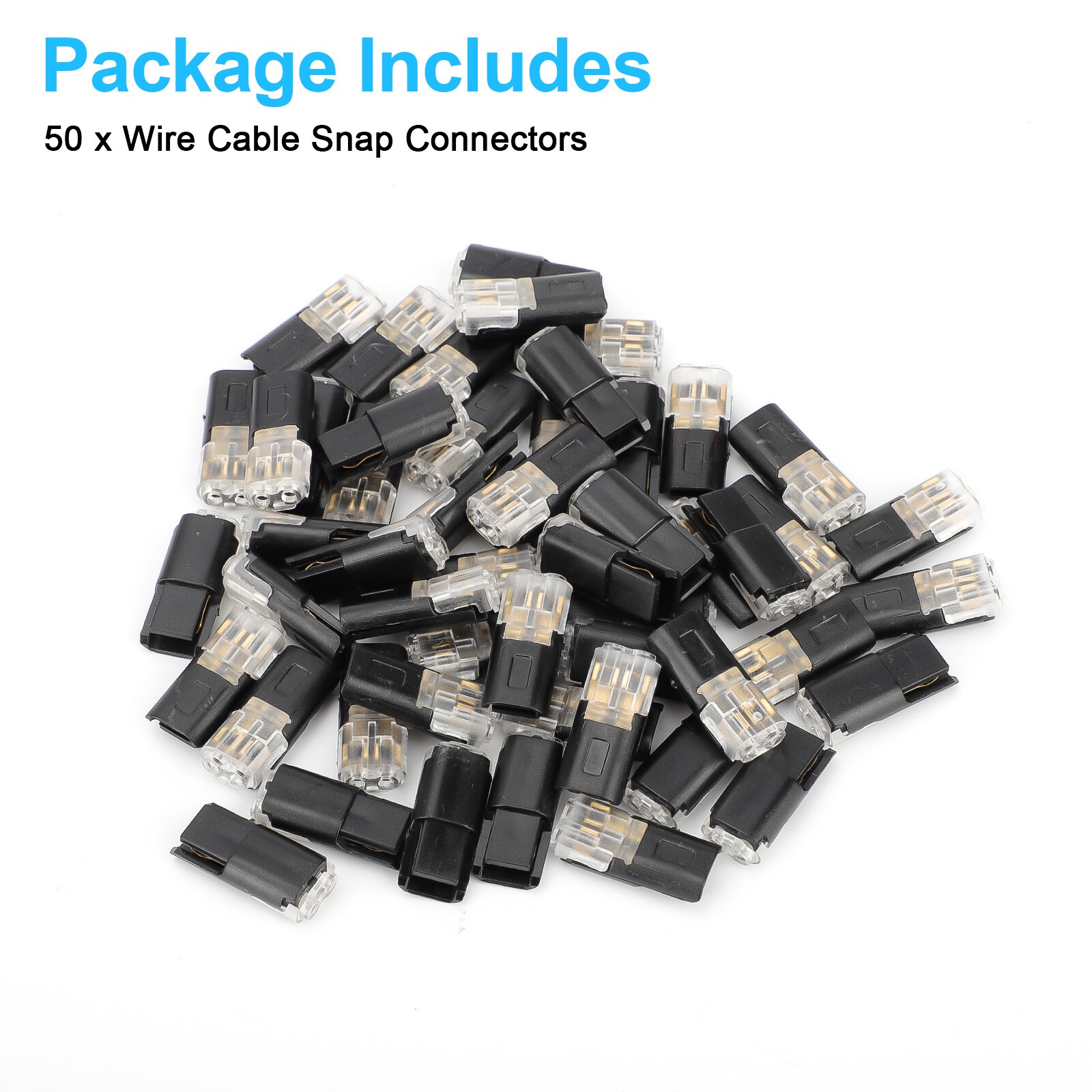 100 pcs Double-Wire Plug-in Connector,Cable Clamp with Locking Buckle, AWG 18-22