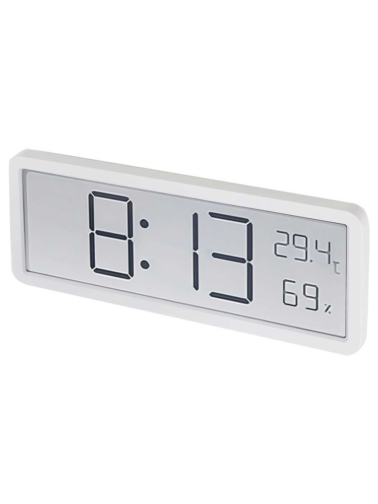 LCD Digital Wall Clock with Temperature Humidity Display for Living Room Office