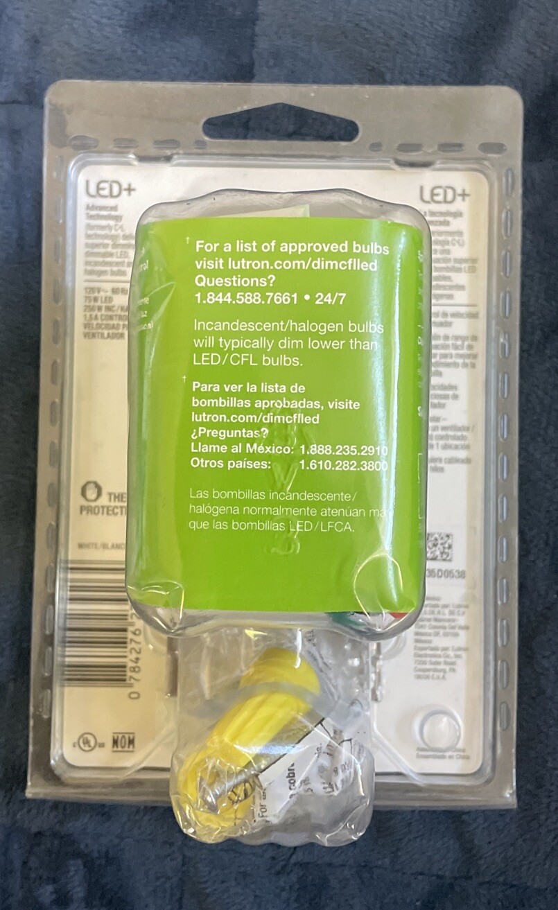 Lutron Maestro Fan Control and Light Dimmer – White MACL-LFQH-WH