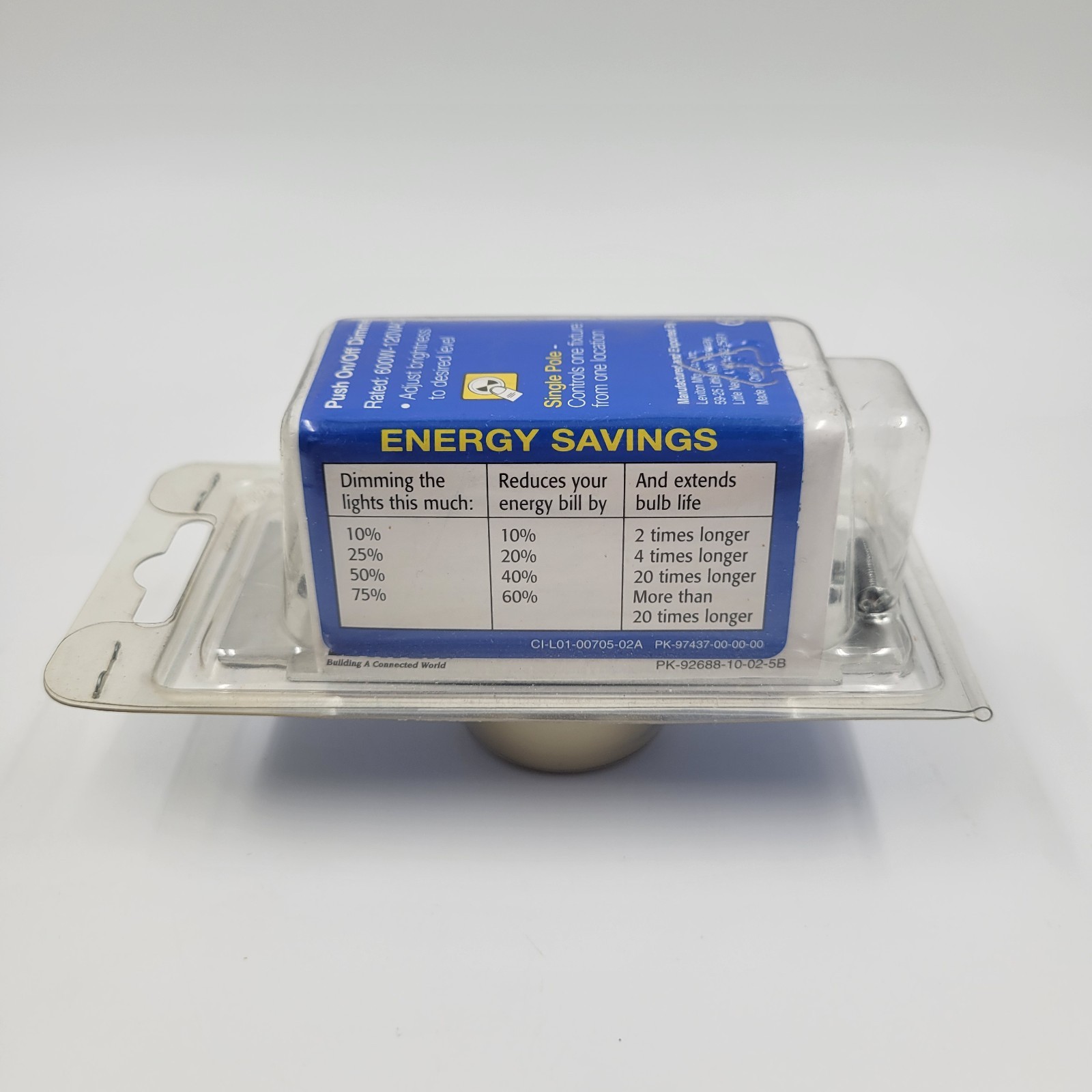 Leviton Single Pole Dimmer 600w Max 120 VAC Incandescent Only Ivory – New Sealed