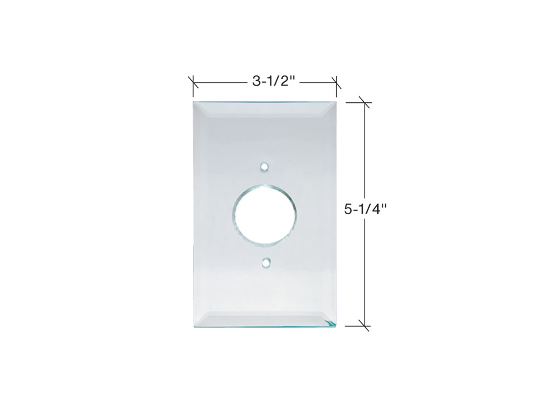 FHC MP1C 3-1/2″ x 5-1/4″ Hole Clear Glass Mirror Plate