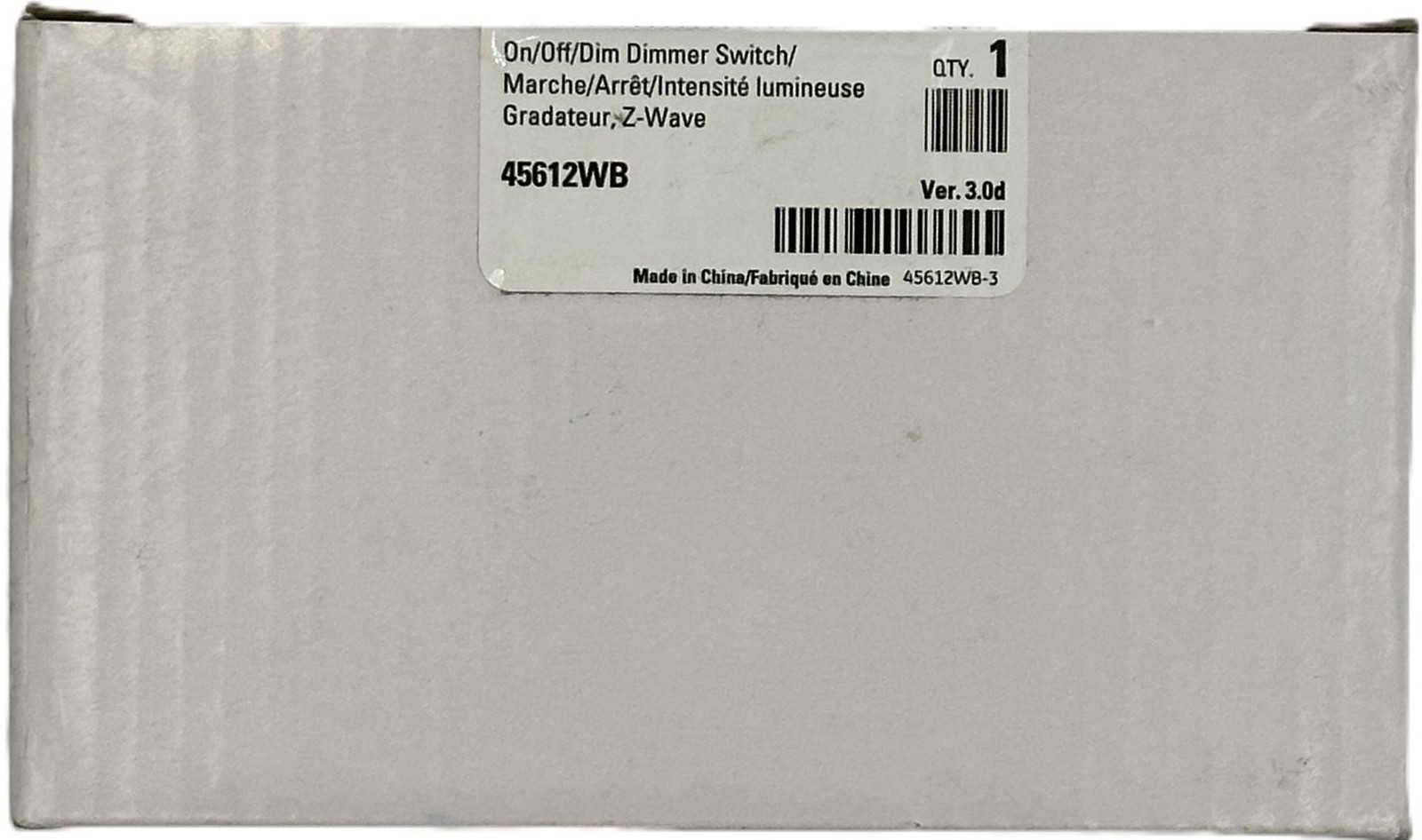 Jasco 45612WB Z-Wave Lighting Control In Wall On/Off/Dimmer Switch White