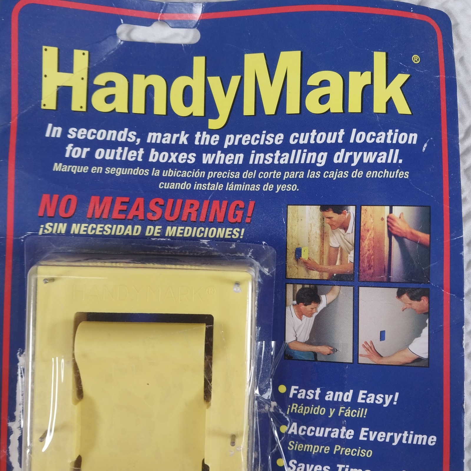 HandyMark Electrical Outlet Box Cutout Jig ABS Plastic Drywall Marking Tool USA