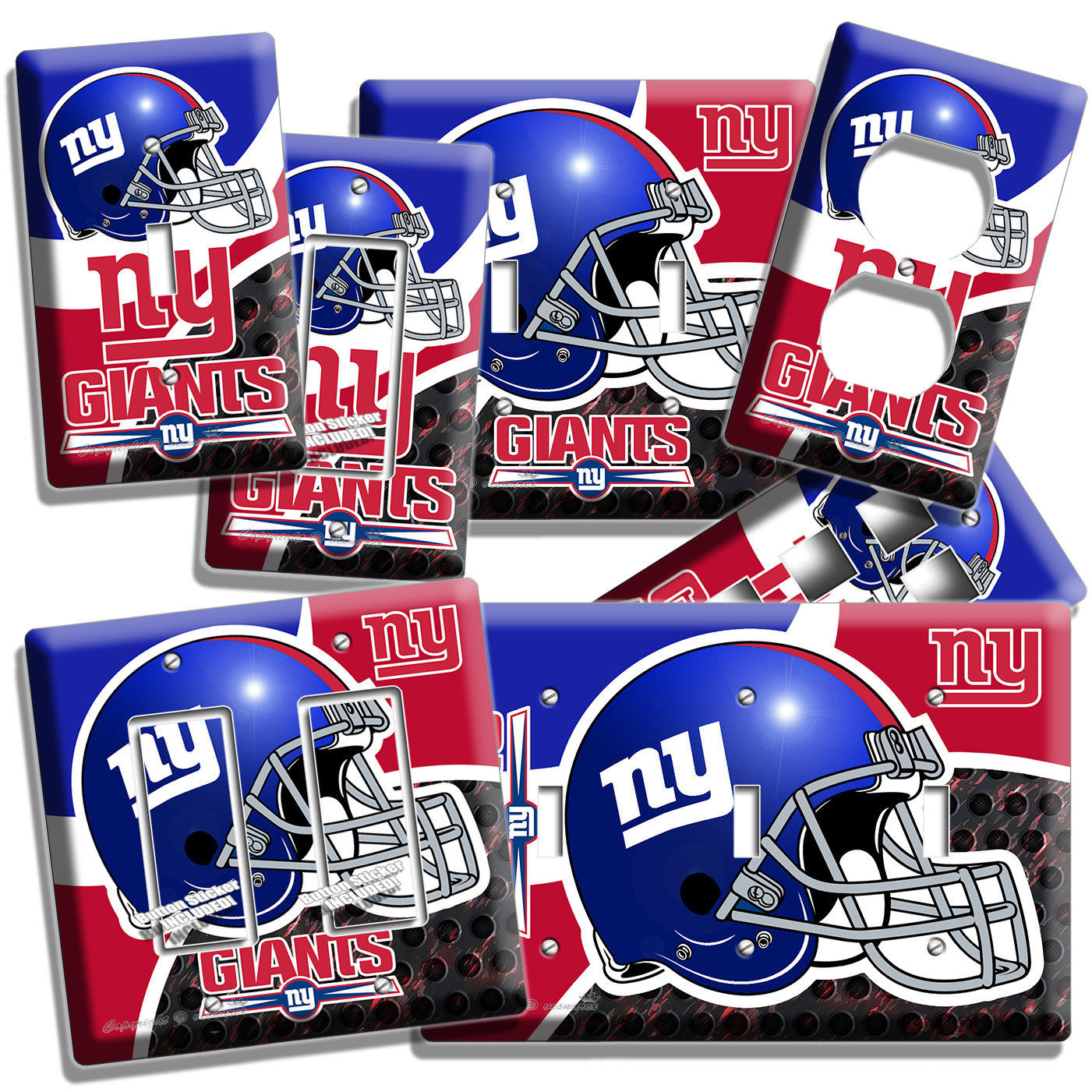 NEW YORK GIANTS NY FOOTBALL TEAM LIGHT SWITCH OUTLET WALL PLATES GAME ROOM DECOR