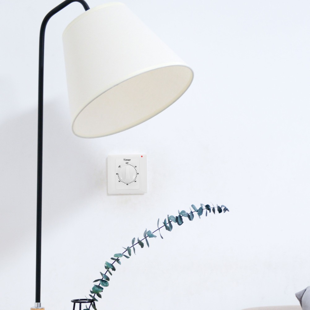Indoor Mechanical Timer Switch for Lights with Multiple Time Settings White