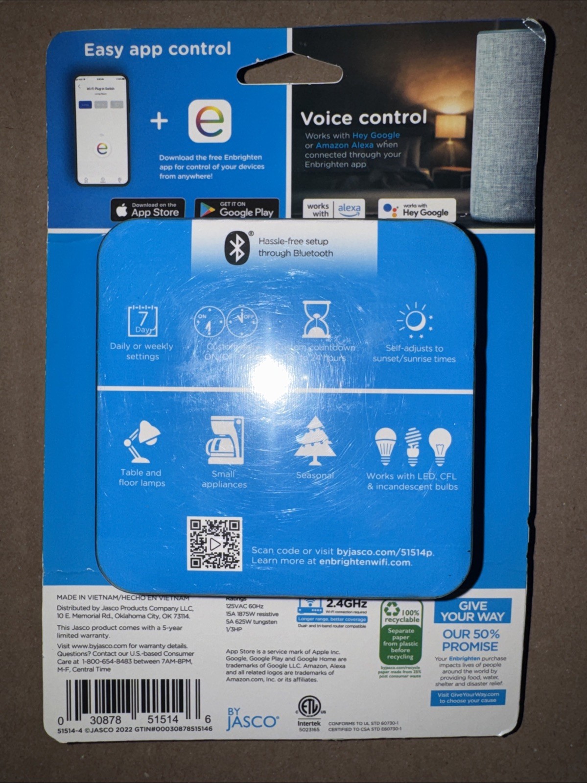Enbrighten WiFi Micro Smart Switch Plug – White (Pack of 4)