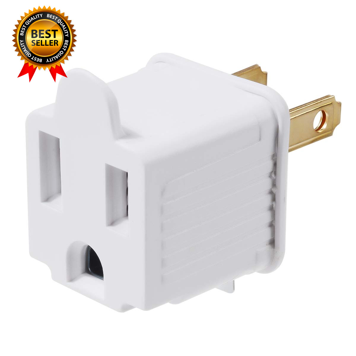 Grounded Adapter 3-Prong to 2-Prong Outlet Converter – 3 Pin to 2 Pin Plug