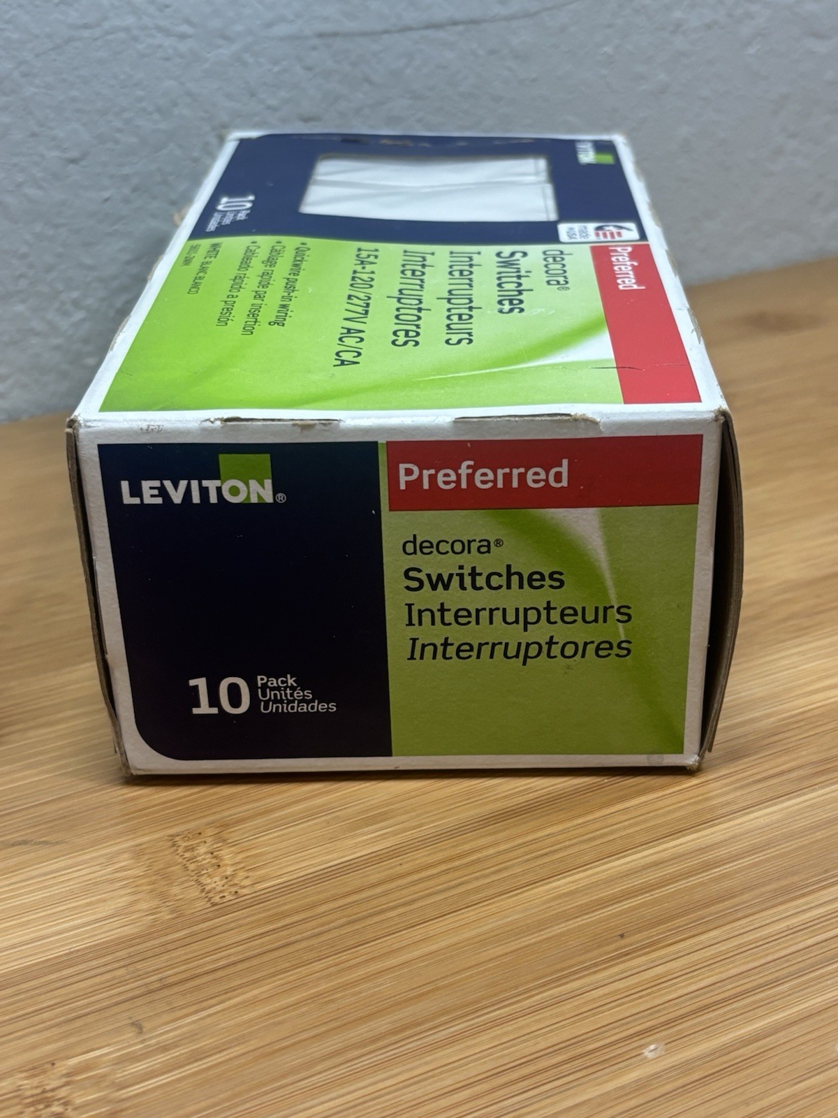 Leviton Decora 15 A Single Pole Rocker Switch White 10 Pack 5601-2WM
