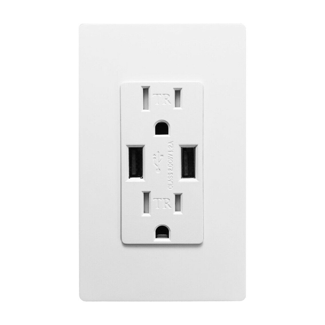 Outlet USB Fast Charger 4.8A Duplex Receptacle 15A Tamper Resistant UL Listed