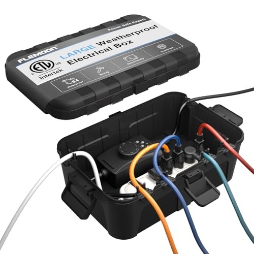 Large Outdoor Electrical Box (12.5 x 8.5 x 5 inch), IP54 Waterproof Black
