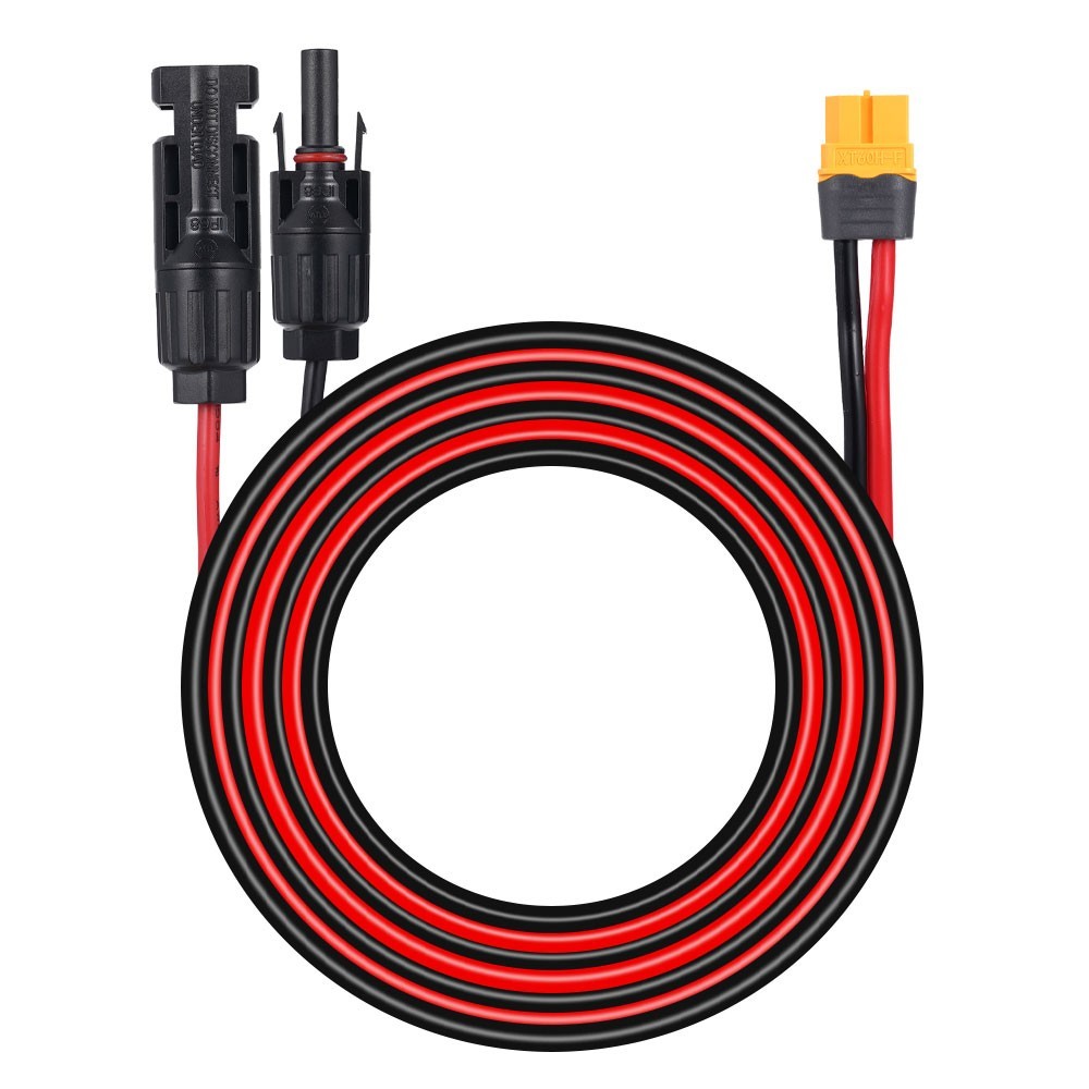 10ft 12AWG Solar Panel Extension Cable Wire XT60 Female to Solar Connectors