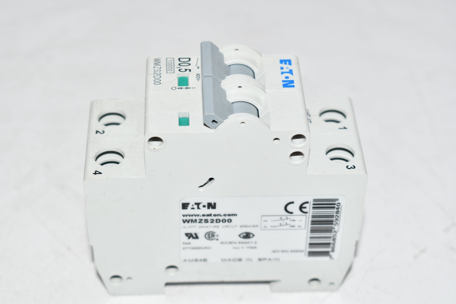 NEW Eaton WMZS2D00 Miniature Circuit Breaker 0.5A 5kA Type D