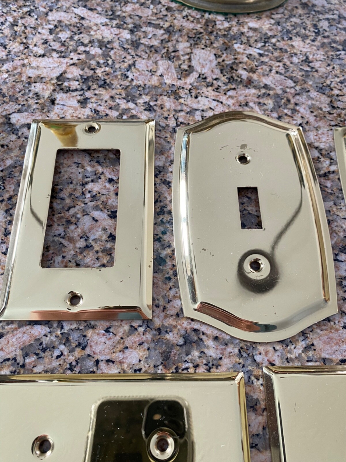 Vtg Assortment Lacquered Solid Brass Outlet Covers Wall Plate Light Switch Decor