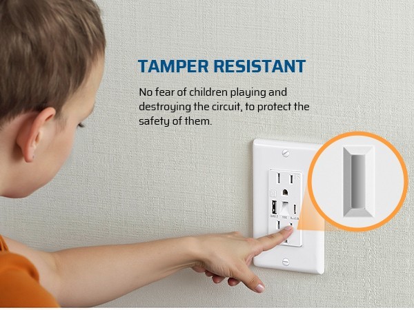 DEWENWILS Wall Outlet USB A+C Ports 5V 4.8A Fast Charging & LED Night Light