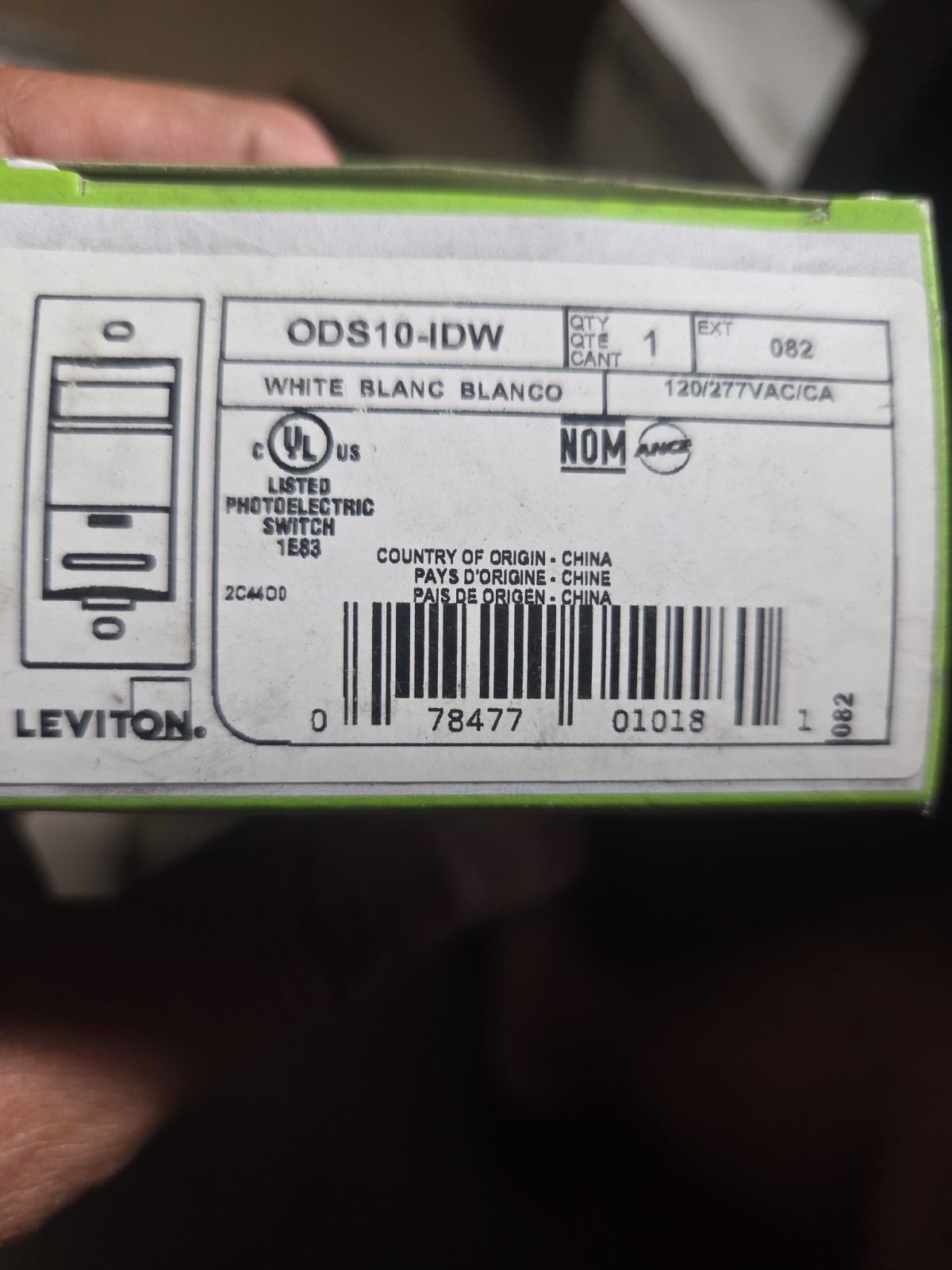 Leviton ODS10-IDW 120/277V Wall Switch Occupancy Sensor – White