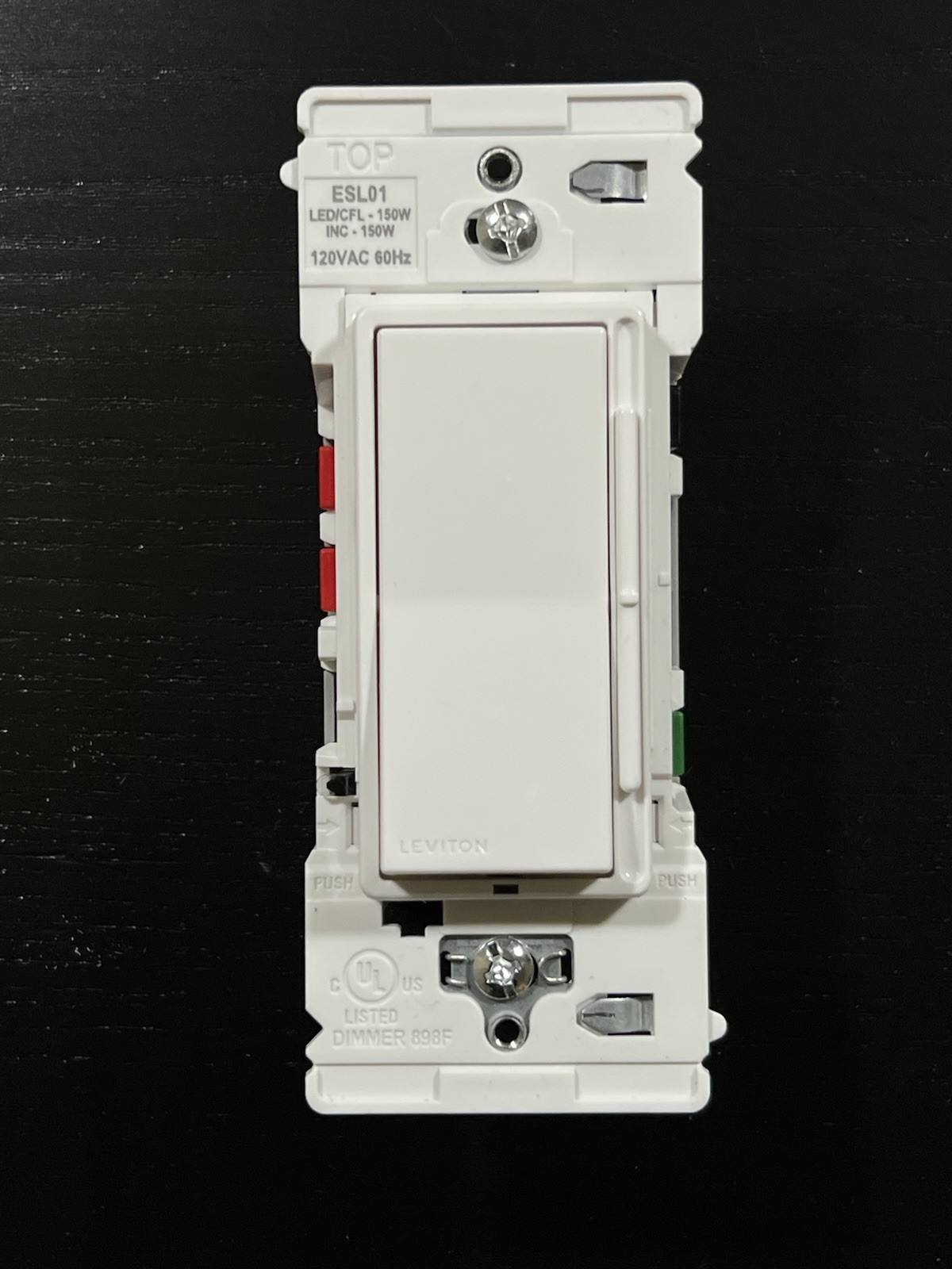 Leviton Decora Lever Edge Rocker Slide Dimmer Switch 150w Single Pole or 3-Way