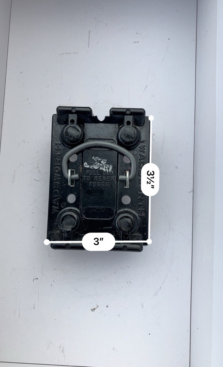 WADSWORTH “MAIN””Main Lights” 60A 250V Fuse Holder Pullout {PMC} Block: 8038-57