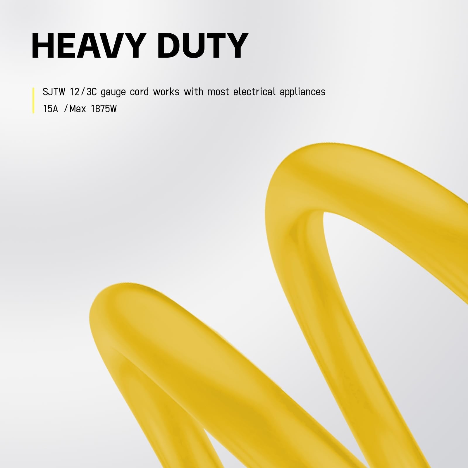 EP 15 Ft 12/3 SJTW Lighted Outdoor Extension Cord, Yellow 15ft,