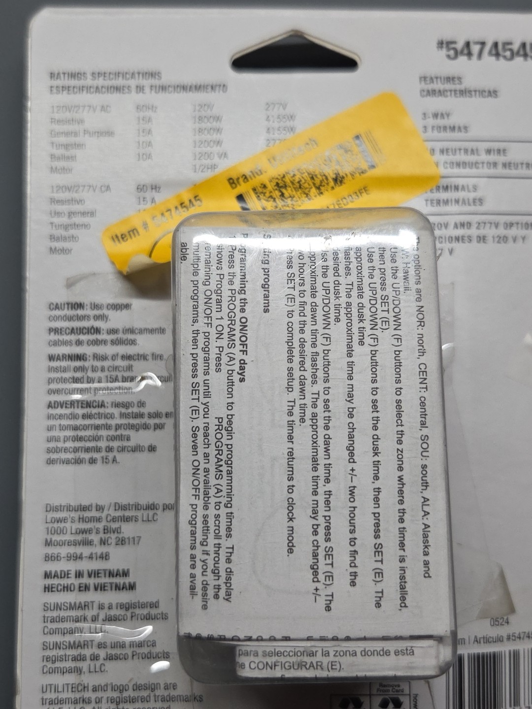 X-10 Powerhouse SR227 Split Receptacle – Sealed. Sunsmart 7 Day Timer- Open Box