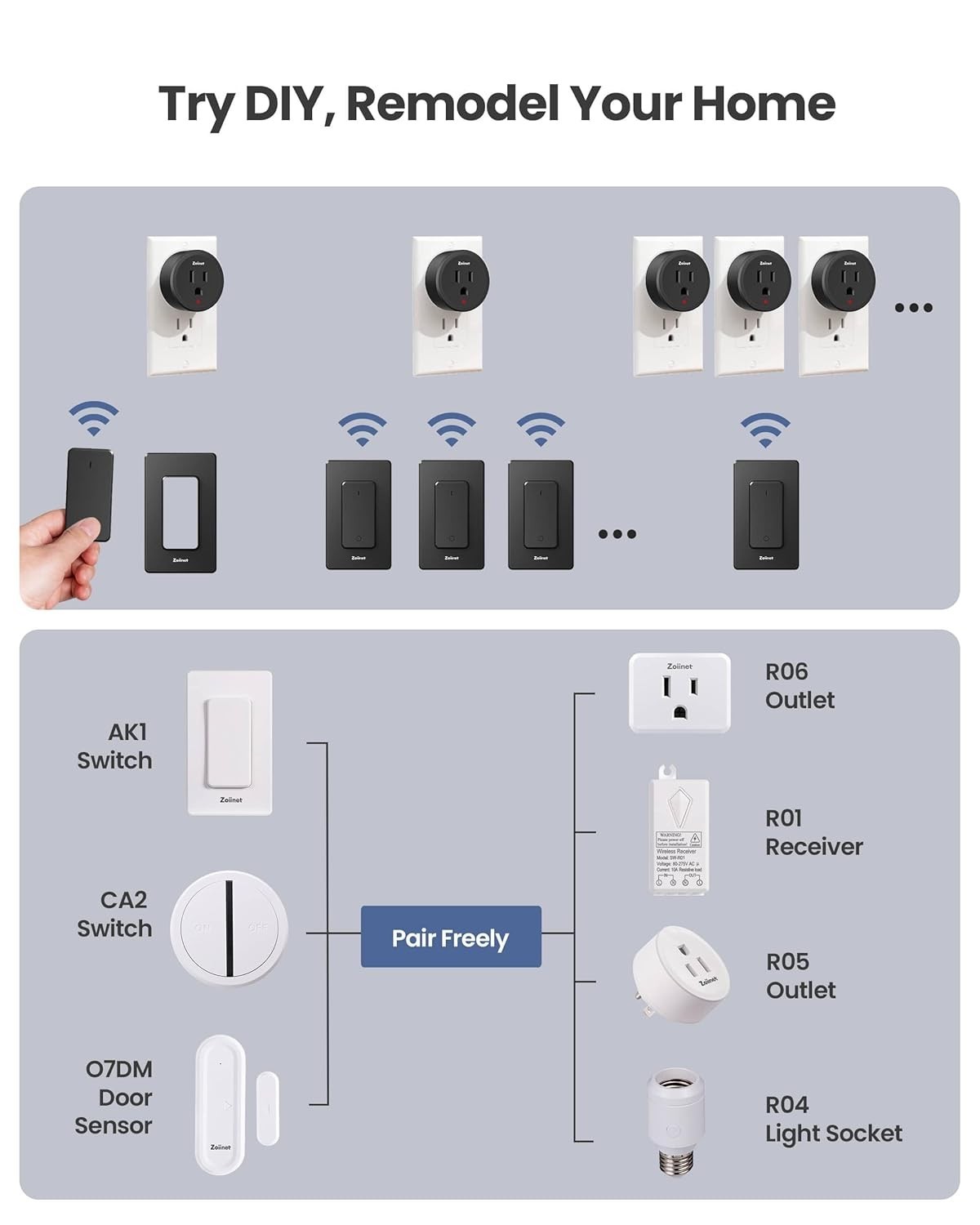 Remote Control Outlet Plug Switch, Buckle Design & Removable Wireless Light S…
