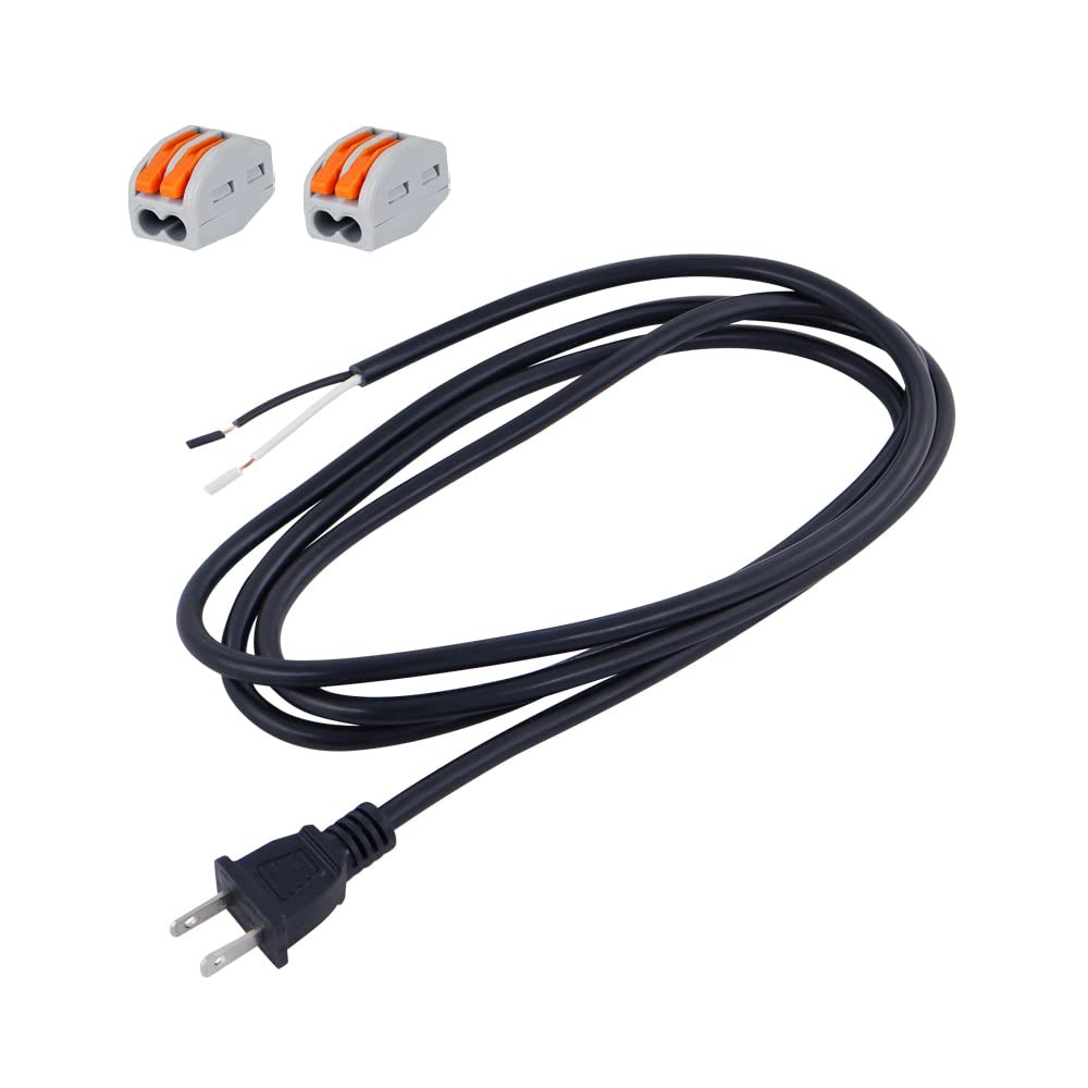 18AWG Power Cord Round Cable 2 Prong Polarized Plug 18 Gauge 120V Power Suppl…