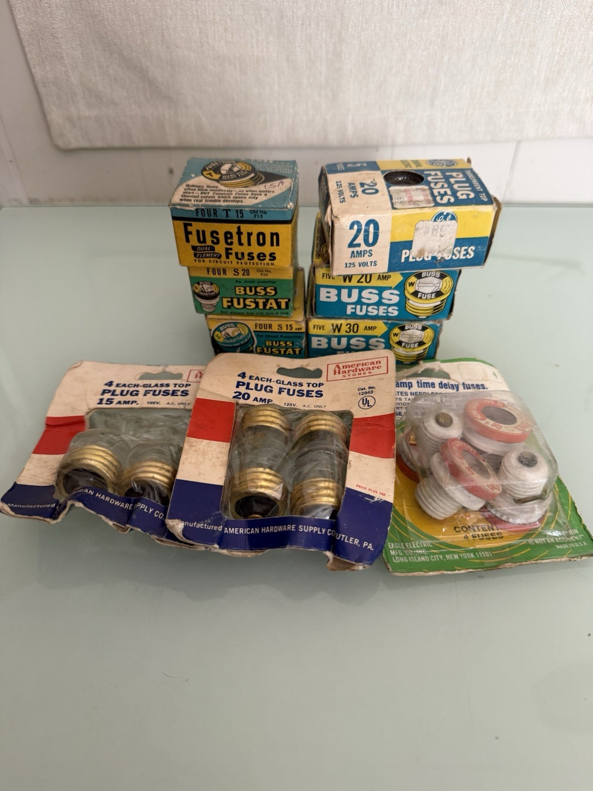 Vintage Lot Of 37 New Old Stock Screw In Type Fuses 15A 20A 30A Mixed Brands WOW