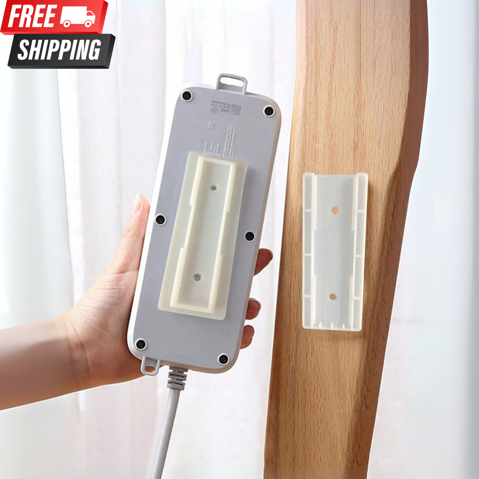 1 pc Power Strip Holder Self Adhesive Wall Mount No Drilling Required Punch Free