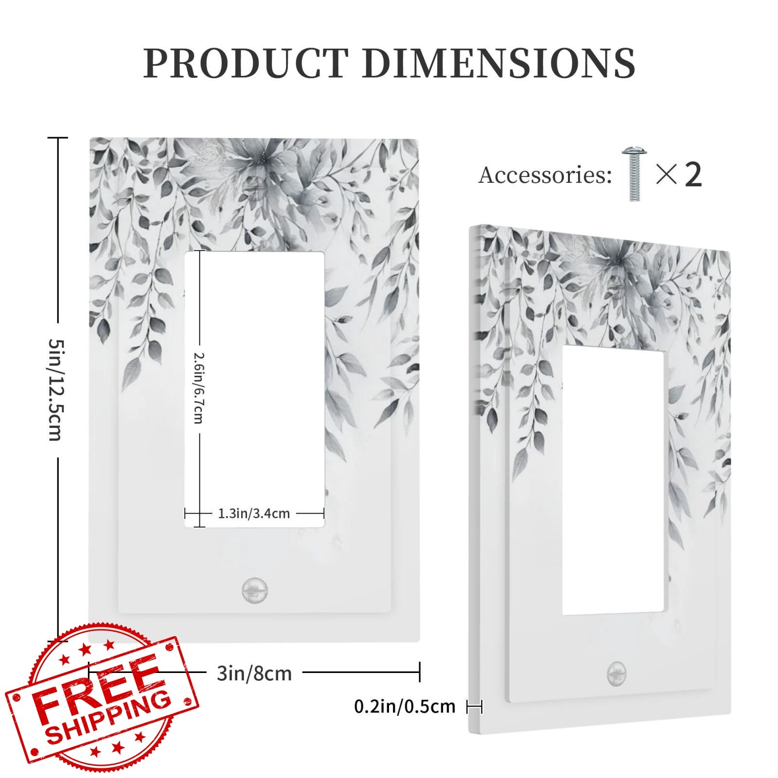 Xuejiaku 1-Gang Gray White Eucalyptus Switch Plate