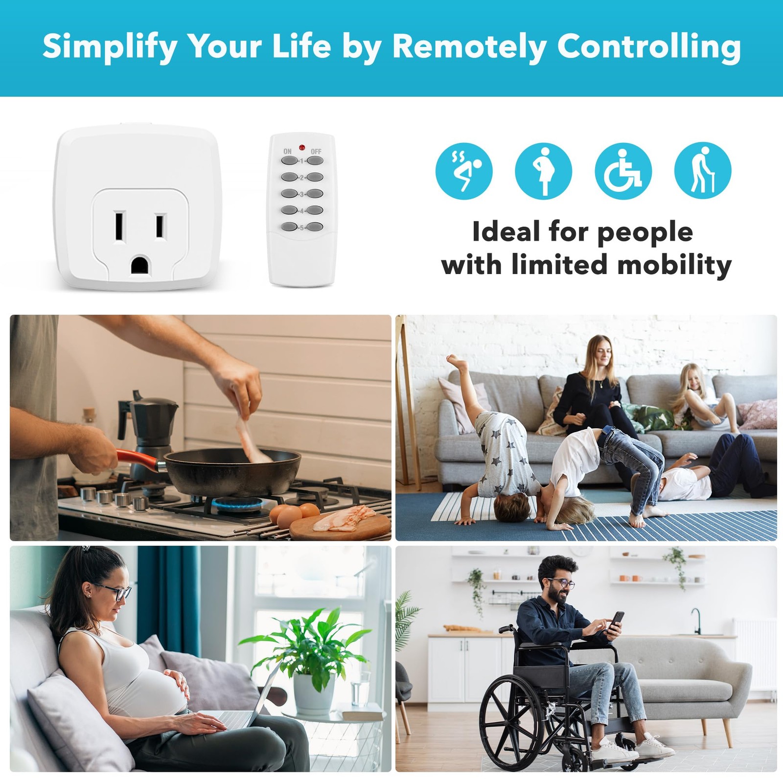 Remote Control Outlet with 100FT RF Signal, Wireless On Off Switch Plug for H…